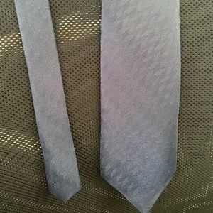 David Taylor Polyester Solid Blue Woven Pattern Neck Tie